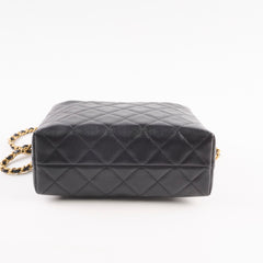 Chanel Seasonal Caviar 24A Clutch with Chain Black