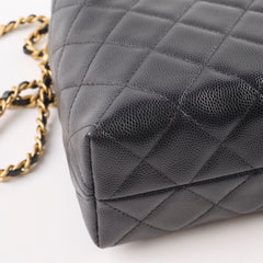 Chanel Seasonal Caviar 24A Clutch with Chain Black