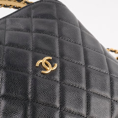 Chanel Seasonal Caviar 24A Clutch with Chain Black