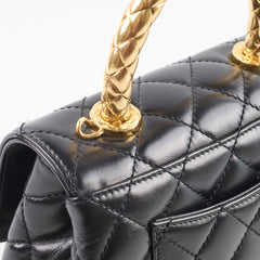Chanel Mini Coco Handle Shiny Calfskin Black Microchip