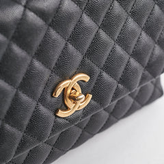 Chanel Medium Coco Handle Caviar Black