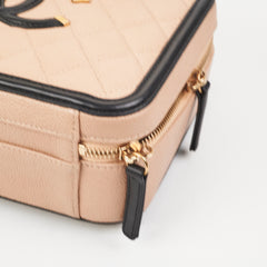 Chanel Filigree Vanity Case Beige/Black