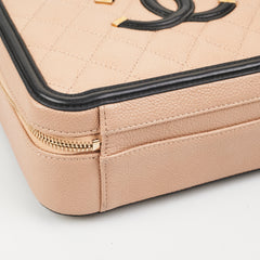 Chanel Filigree Vanity Case Beige/Black
