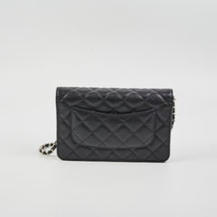 Chanel Caviar Wallet On Chain WOC Black