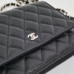 Chanel Caviar Wallet On Chain WOC Black