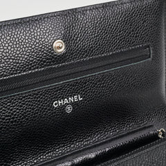Chanel Caviar Wallet On Chain WOC Black