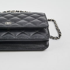 Chanel Caviar Wallet on Chain WOC Black Microchipped