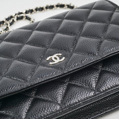 Chanel Caviar Wallet on Chain WOC Black Microchipped