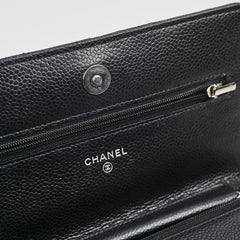 Chanel Caviar Wallet on Chain WOC Black Microchipped