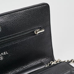 Chanel Caviar Wallet on Chain WOC Black Microchipped