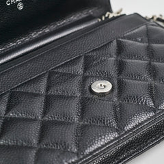 Chanel Caviar Wallet on Chain WOC Black Microchipped