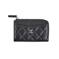 Chanel Zipper Card Holder Black
