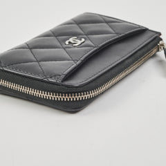 Chanel Zipper Card Holder Black