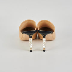 Chanel Beige Pearls High Heels Size 37