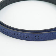 Hermes Reversible Leather Belt 75cm /1.3cm Noir/Bleu Saphir