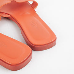 Hermes Oran Slides Orange Size 37