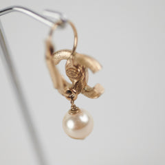 Chanel Drop CC Logo Pearl Earrings