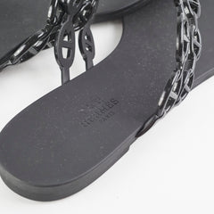 Hermes Island Noir Sandals Size 40