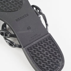 Hermes Island Noir Sandals Size 40