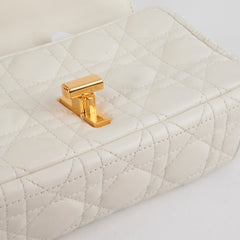 Christian Dior Small Caro Ivory Shoulder Bag