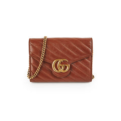Gucci GG Marmont Matelasse Mini Bag Tan WOC Wallet on chain