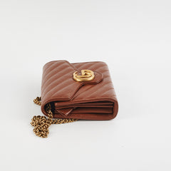 Gucci GG Marmont Matelasse Mini Bag Tan WOC Wallet on chain