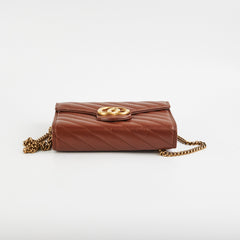 Gucci GG Marmont Matelasse Mini Bag Tan WOC Wallet on chain