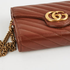 Gucci GG Marmont Matelasse Mini Bag Tan WOC Wallet on chain