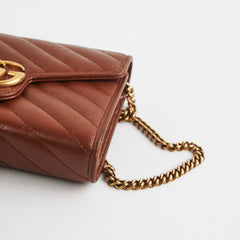 Gucci GG Marmont Matelasse Mini Bag Tan WOC Wallet on chain