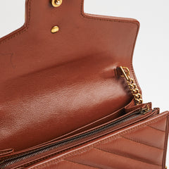 Gucci GG Marmont Matelasse Mini Bag Tan WOC Wallet on chain