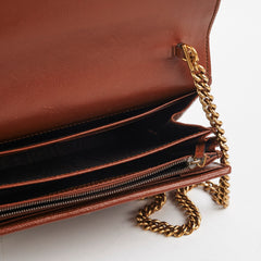 Gucci GG Marmont Matelasse Mini Bag Tan WOC Wallet on chain