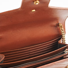 Gucci GG Marmont Matelasse Mini Bag Tan WOC Wallet on chain