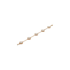 ITEM 22 - Van Cleef & Arpels Vintage Alhambra 5-Motif Yellow Gold, White Mother of Pearl Bracelet