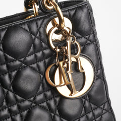 Christian Dior Lady Dior Small Black Lambskin
