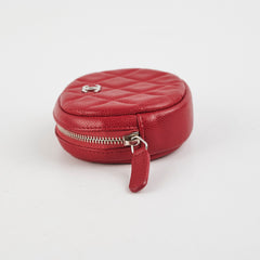 Chanel Round Red Caviar Coin Pouch