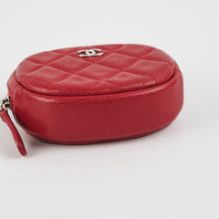 Chanel Round Red Caviar Coin Pouch
