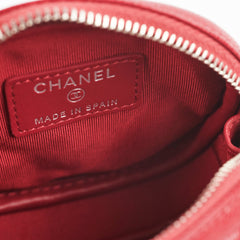 Chanel Round Red Caviar Coin Pouch