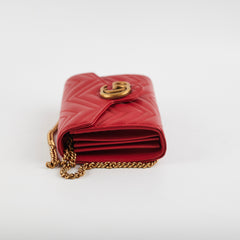Gucci Marmont Red Wallet On Chain WOC