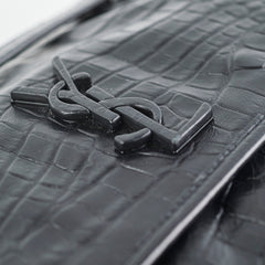 Saint Laurent Black Niki Medium In Crocodile-Embossed Leather