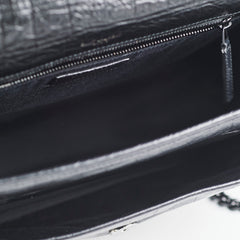 Saint Laurent Black Niki Medium In Crocodile-Embossed Leather