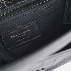 Saint Laurent Black Niki Medium In Crocodile-Embossed Leather