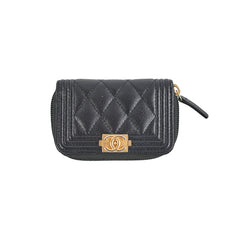 Chanel Boy Zipper Cardholder Black