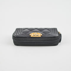 Chanel Boy Zipper Cardholder Black
