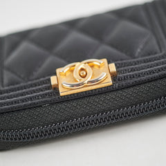 Chanel Boy Zipper Cardholder Black