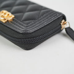 Chanel Boy Zipper Cardholder Black