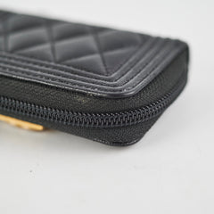 Chanel Boy Zipper Cardholder Black
