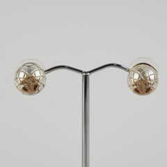 Chanel Costume CC Round Pearl Earrings