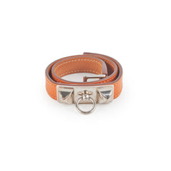 Hermes Double Rivale Orange Bracelet Size S