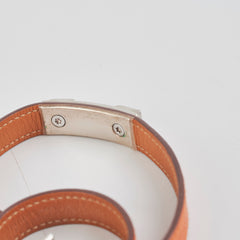 Hermes Double Rivale Orange Bracelet Size S
