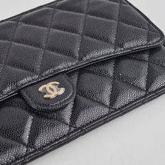 Chanel Long Cardholder Wallet Caviar Black
